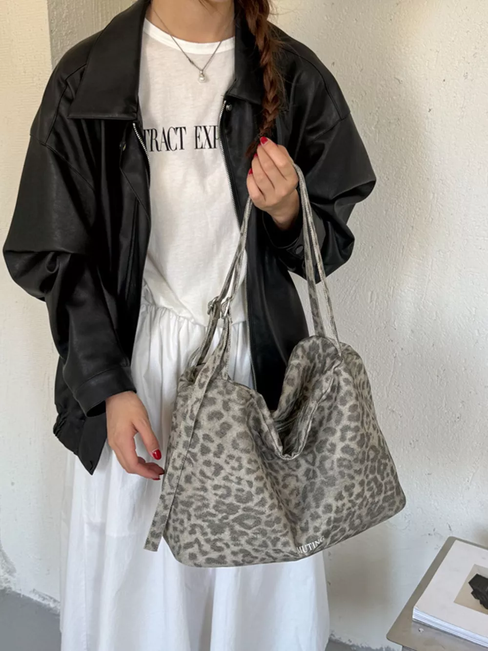Leopard Print Shoulder Bag, image 3