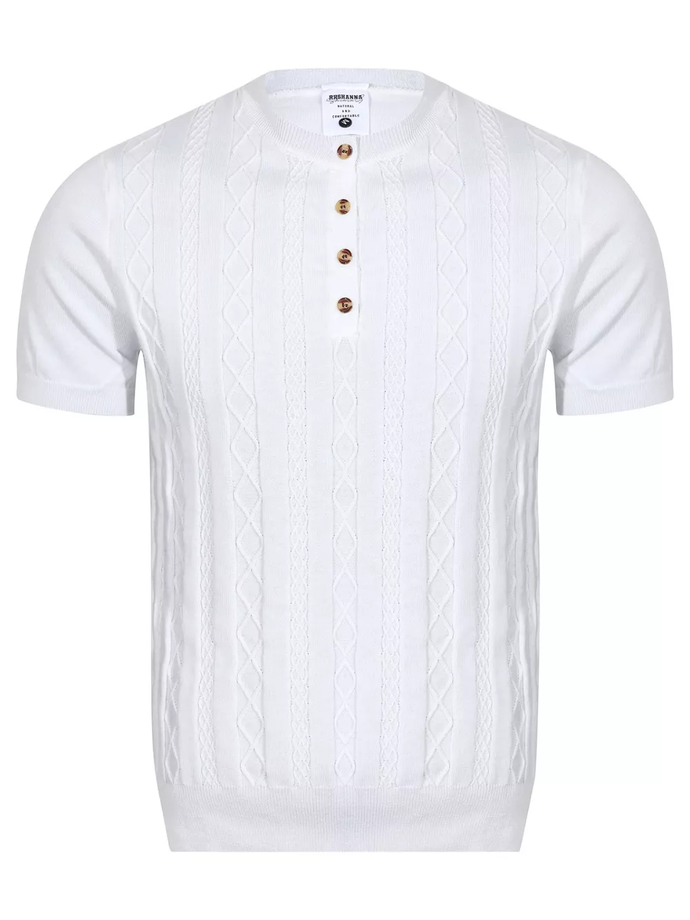 Men's Cable Knit Short Sleeve Knit Top