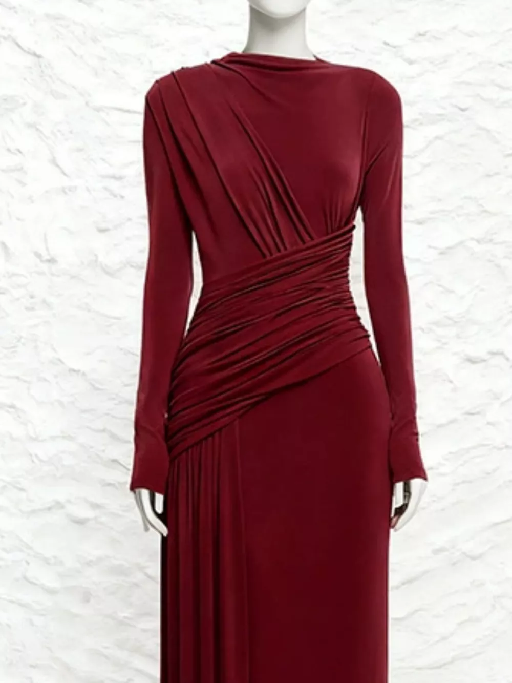 Ruched Long Sleeve Maxi Dress, image 11