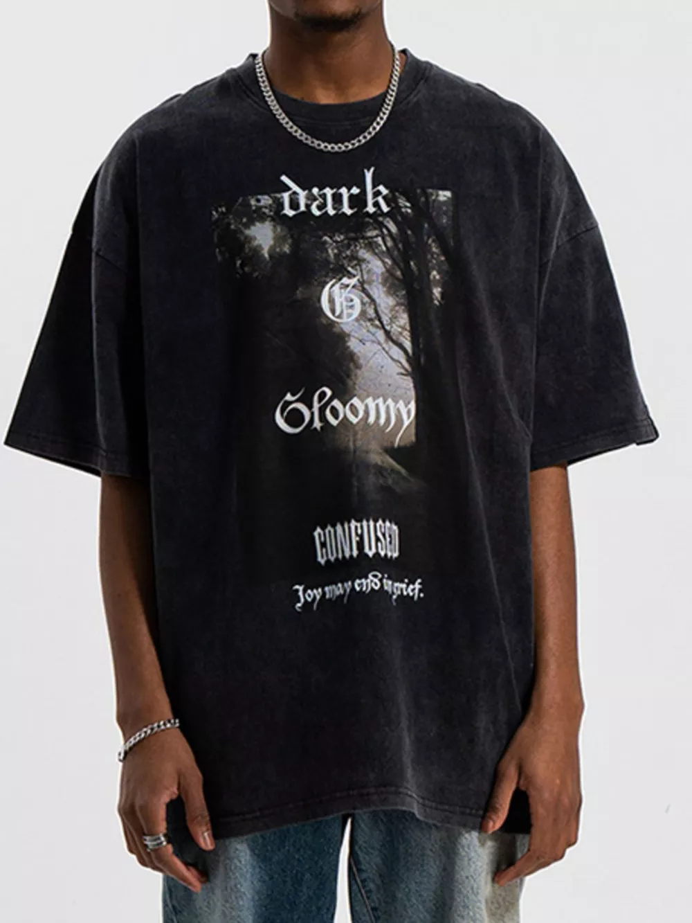 Men's Graphic Oversized Washed T-Shirt, image 2