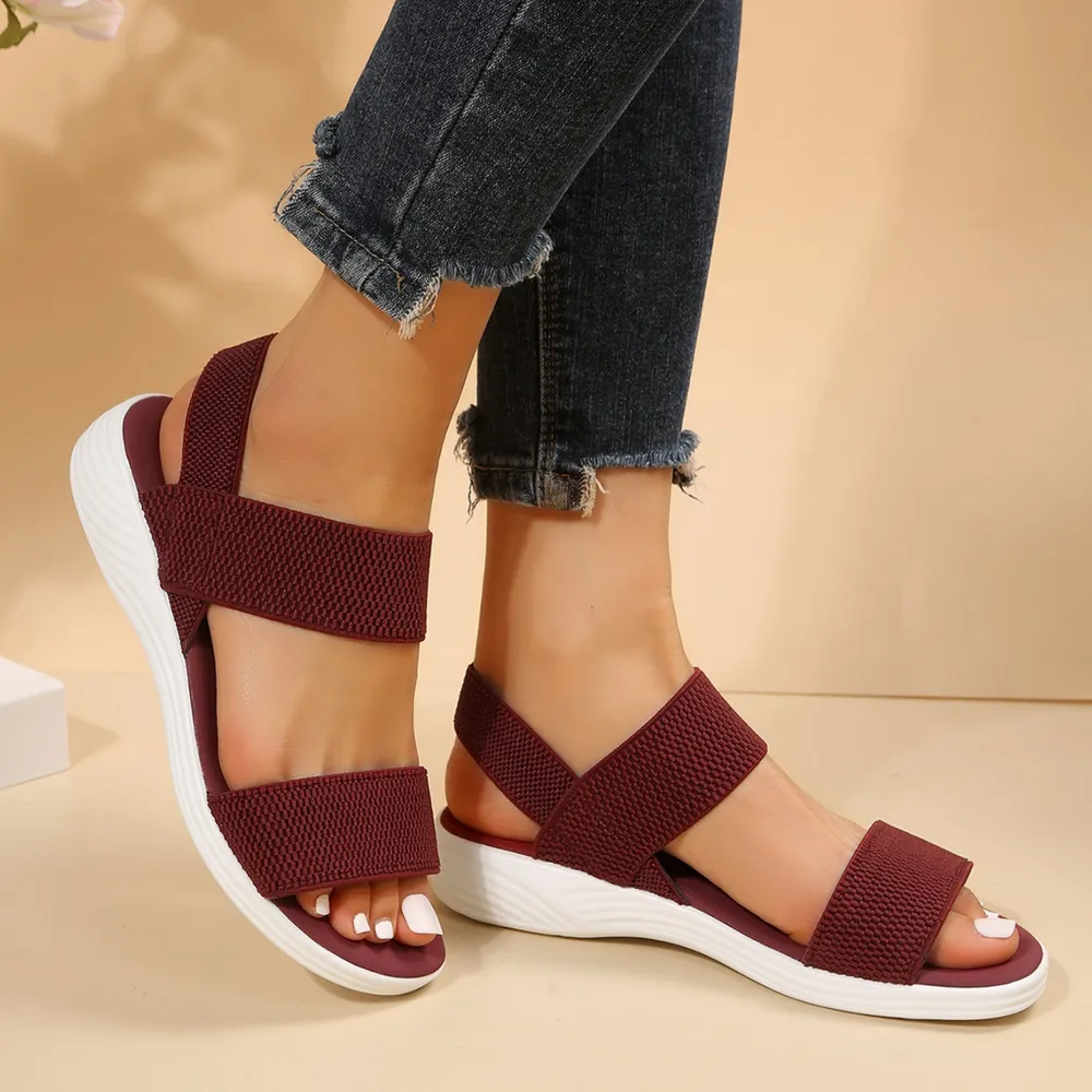 Rubber Open Toe Low Heel Sandals, image 12