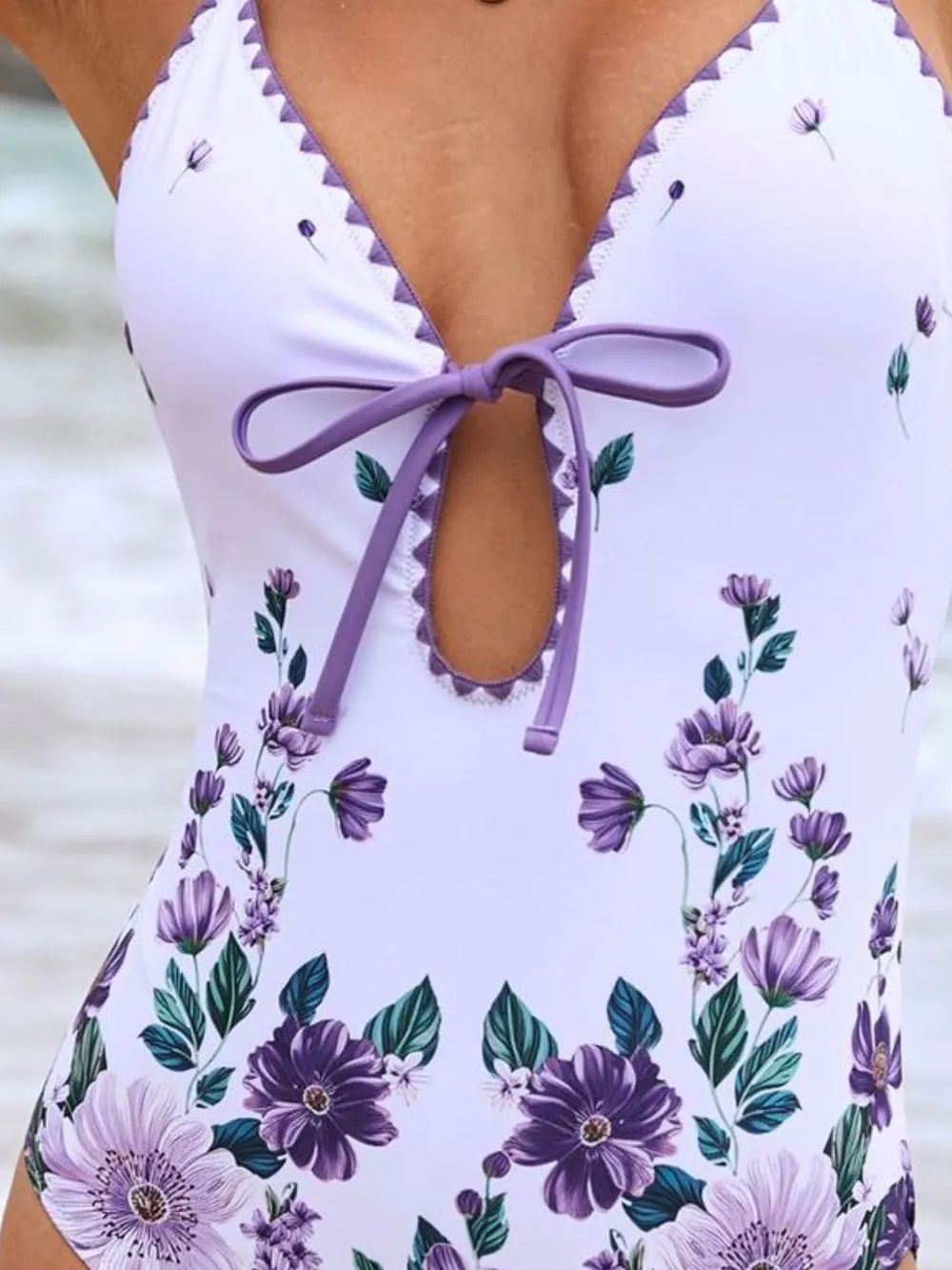 Printed Spaghetti Strap One-Piece Swimwear and Cover Up Swim Set, image 14