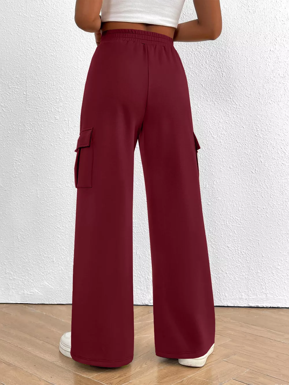 Casual High Waist Cargo Pants with Drawstring, image 11