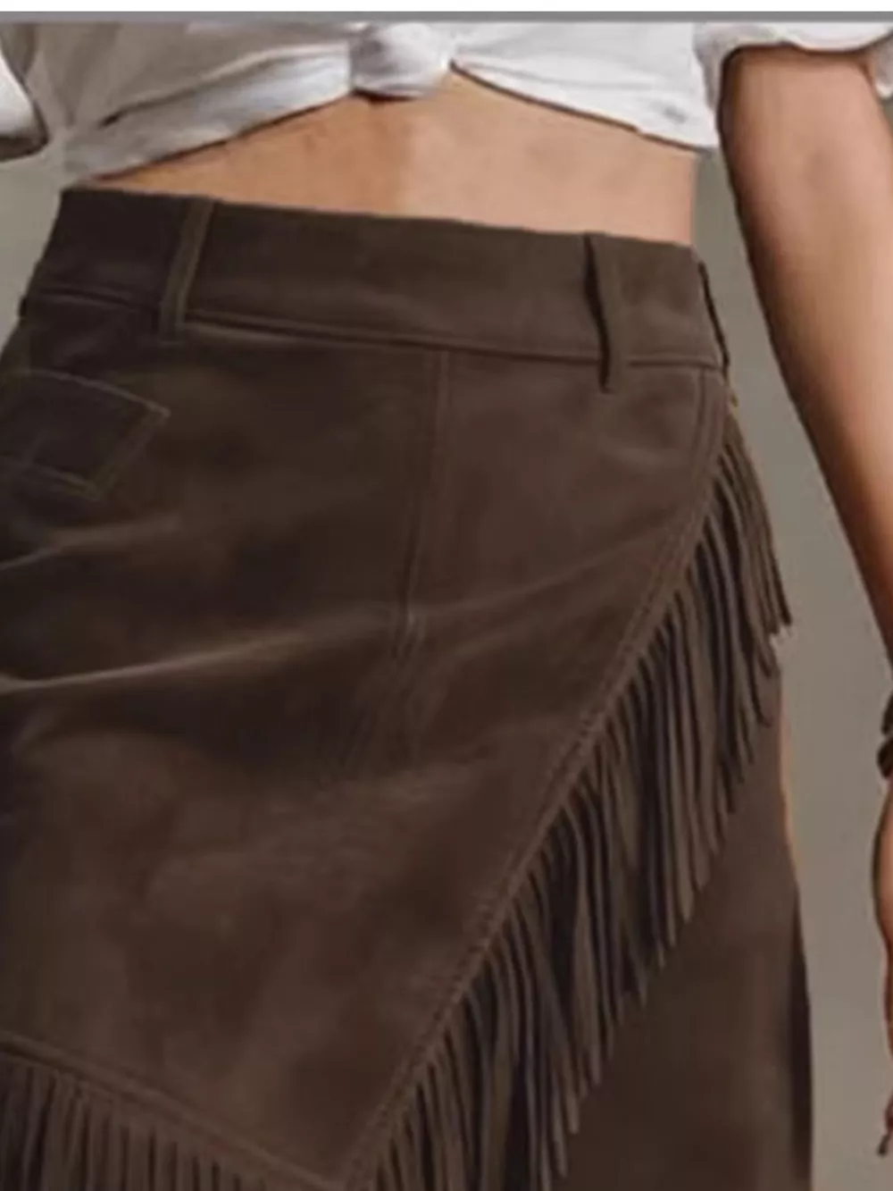 Fringed Wrap Mini Skirt, image 7