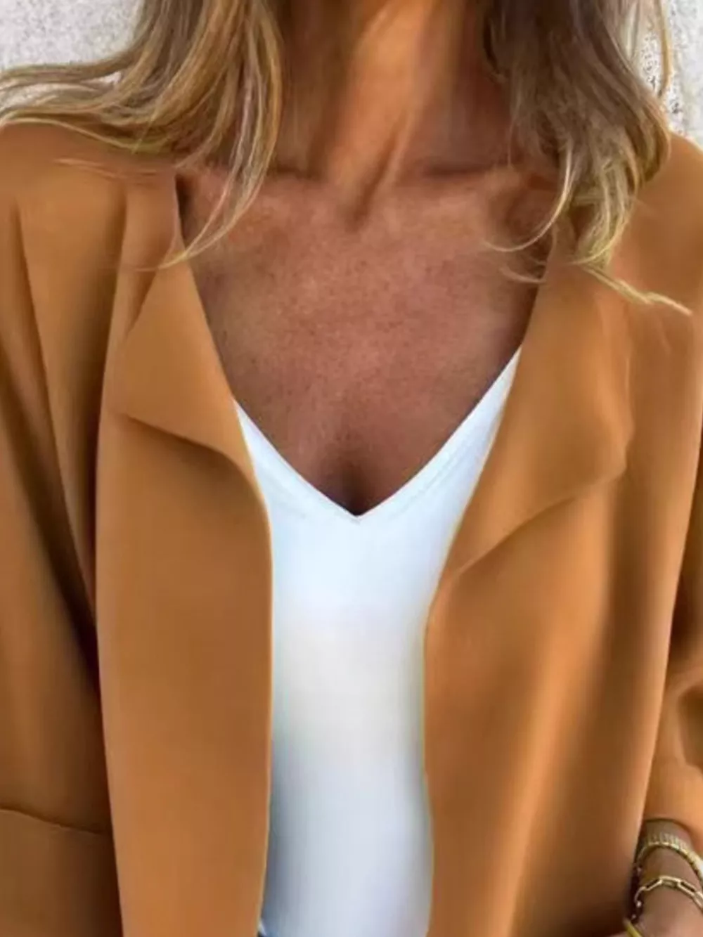 Full Size Open Front 3/4 Sleeve Casual Cardigan Plus Size, image 13