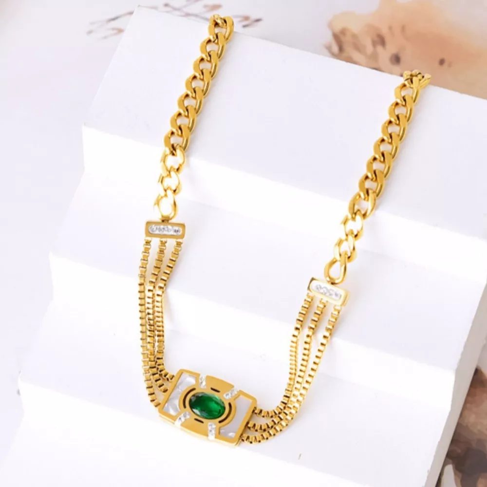 18K Gold-Plated Geometric Necklace, image 5