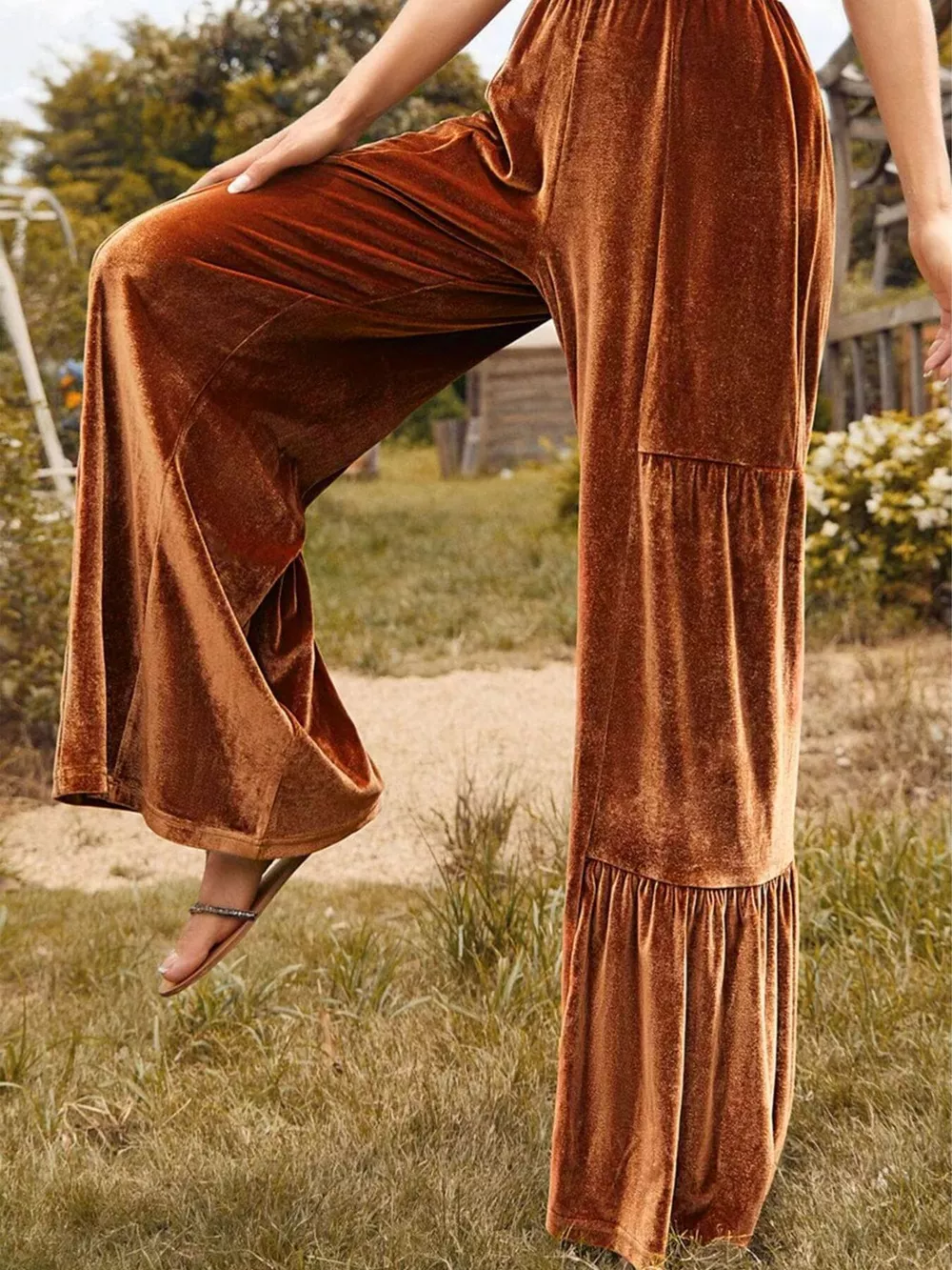 Velvet High Waist Wide Leg Pants, image 16