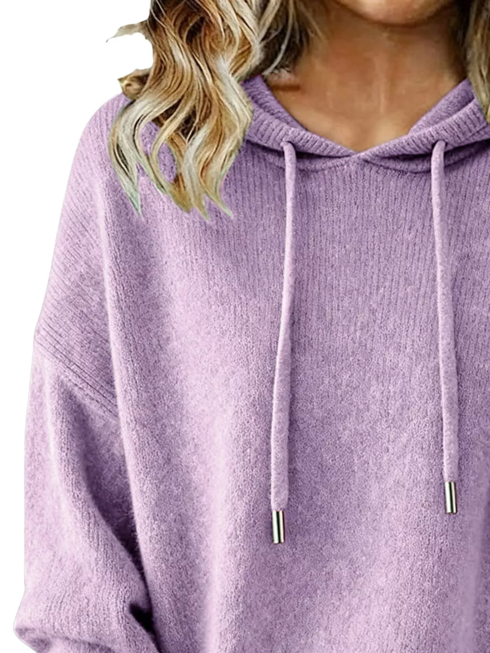 Drawstring Long Sleeve Hooded Sweater, image 24