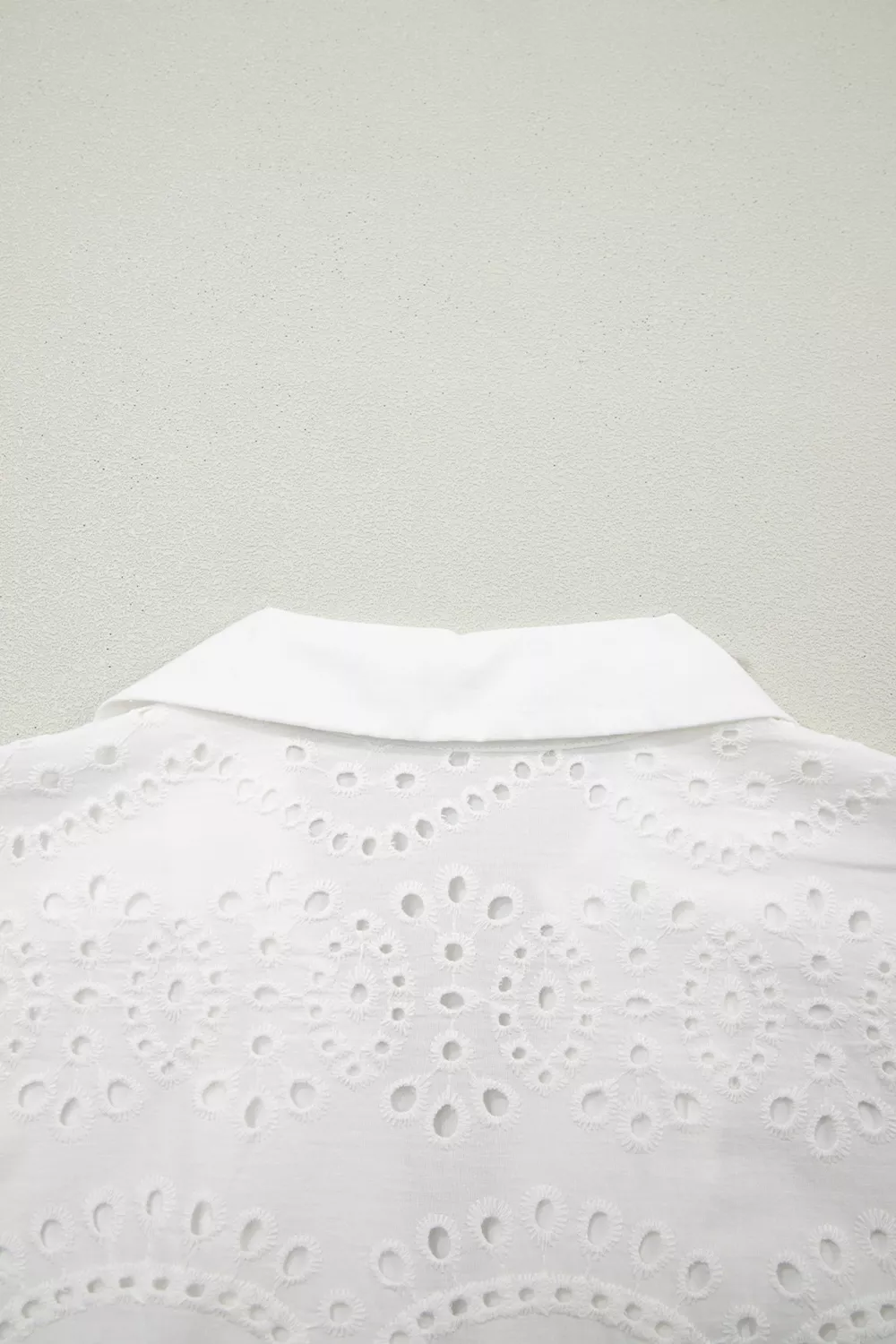 Solid Color Eyelet Embroidered T Shirt Mini Dress, image 10