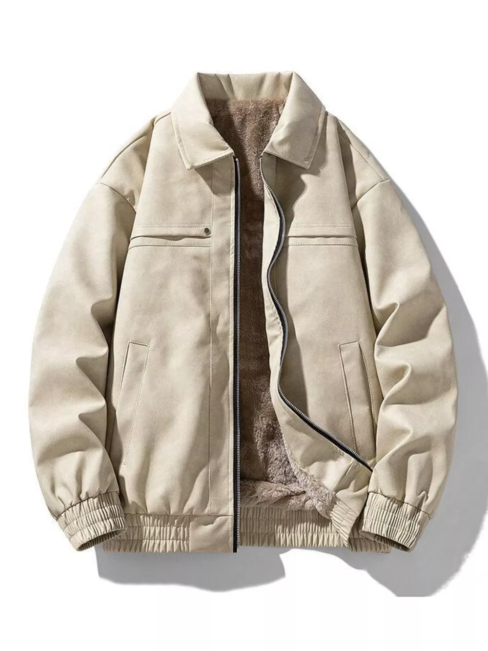 Men's Plus Size Fleece Lined Zip Up Jacket, image 3