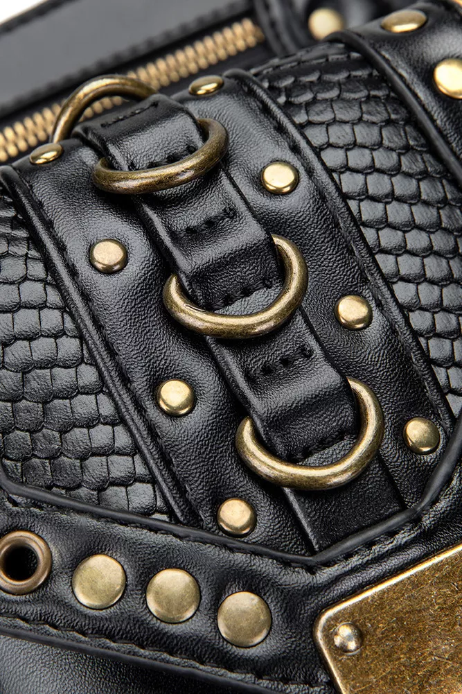 Steampunk Rivet Decor Multipurpose Crossbody Bag, image 9
