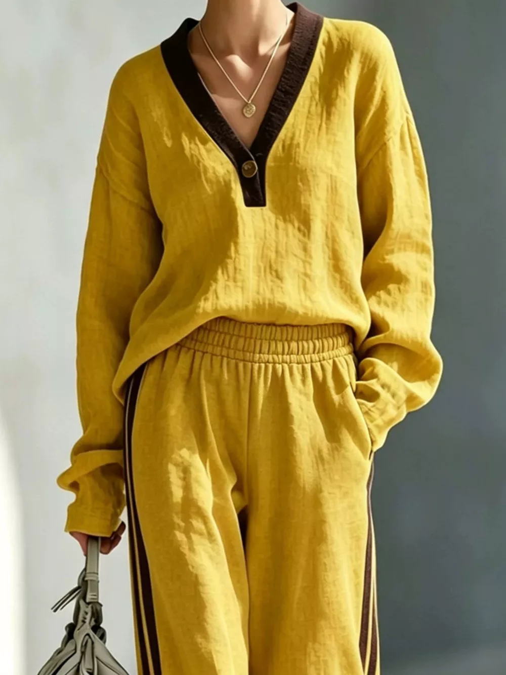 Long Sleeve Top and Side-Striped Joggers Set, image 8