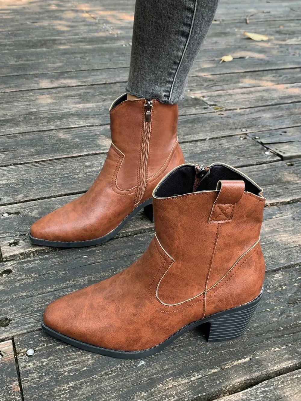 Point Toe Block Heels Boots, image 7