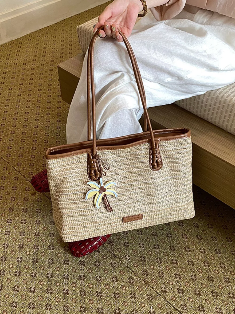 Straw Woven Shoulder Bag, image 2