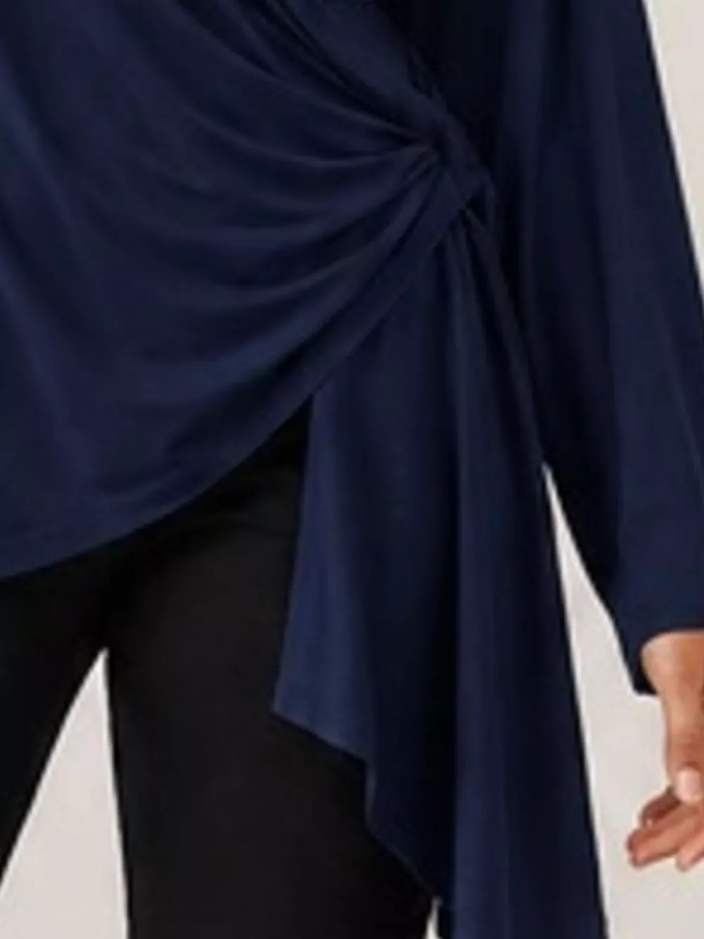 Long Sleeve Wrap T-Shirt with Side Knot Detail, image 12