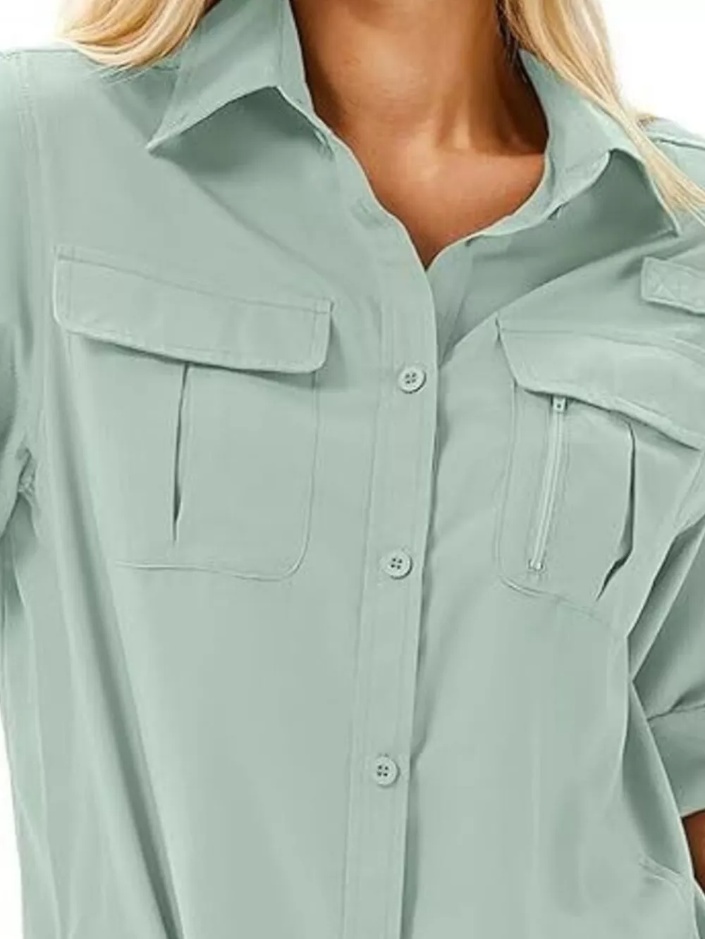 Full Size Roll-Up Sleeve Button Up Shirt Plus Size, image 12