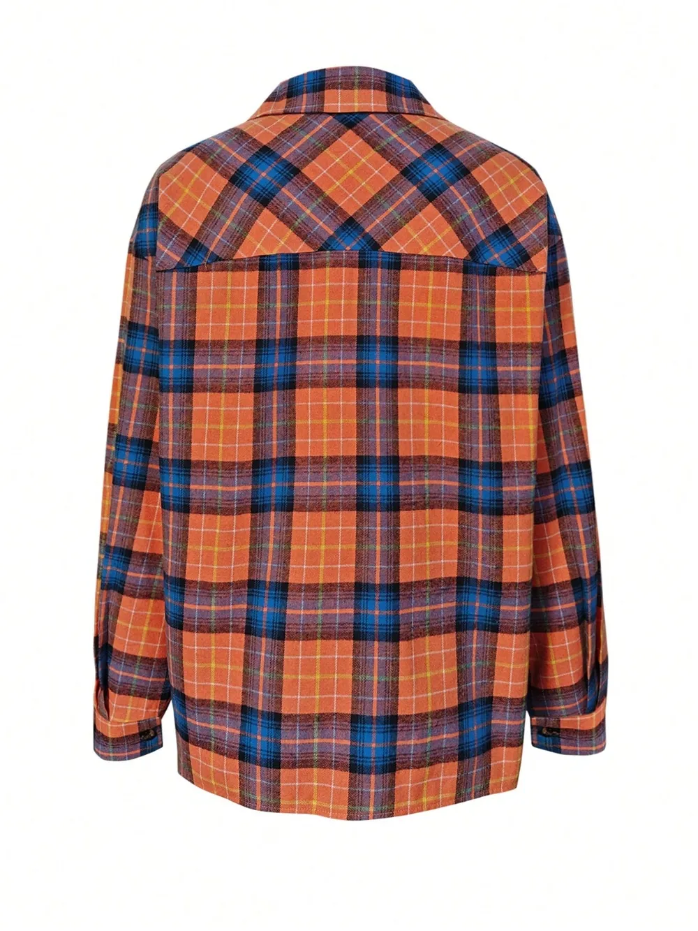 Plaid Collared Neck Long Sleeve Shirt, image 12