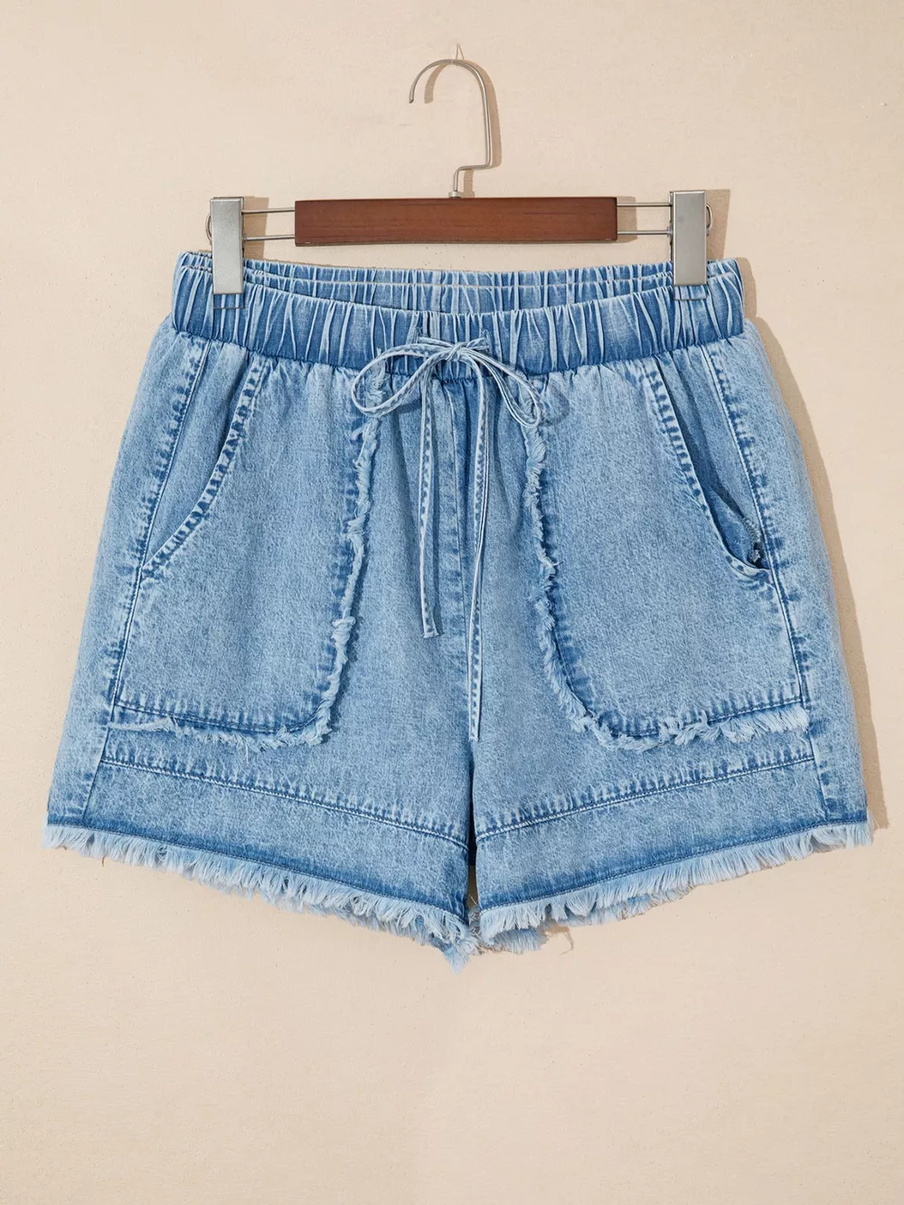Frayed Edge Casual Denim Shorts, image 3