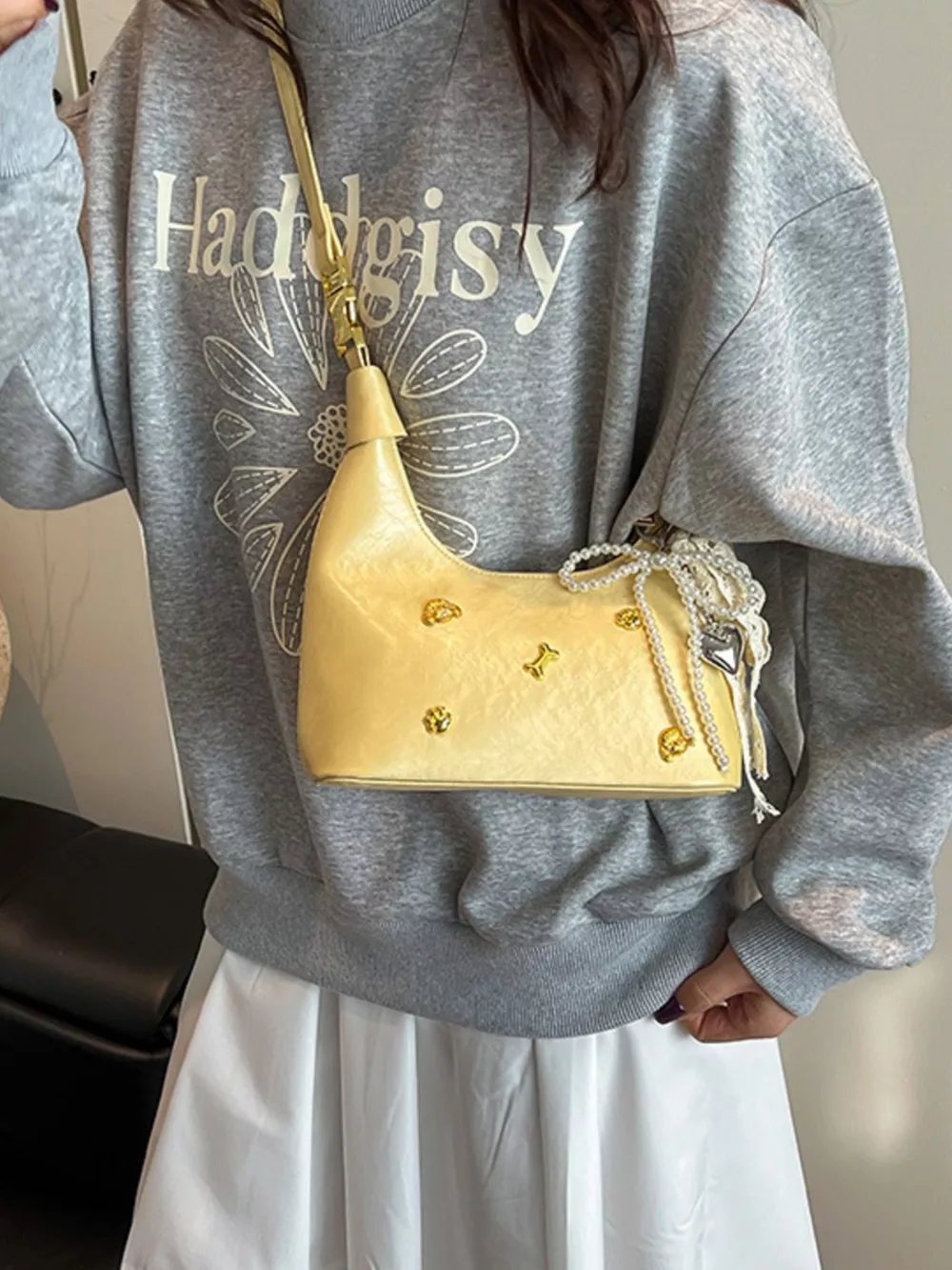 Embellished Hobo Crossbody Bag, image 10