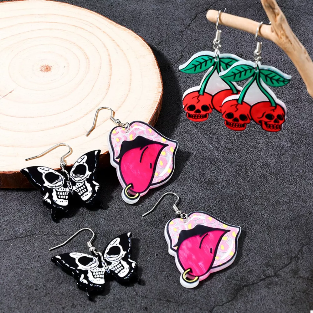 3 Piece Halloween Funky Cartoon Acrylic Dangle Earrings, image 4