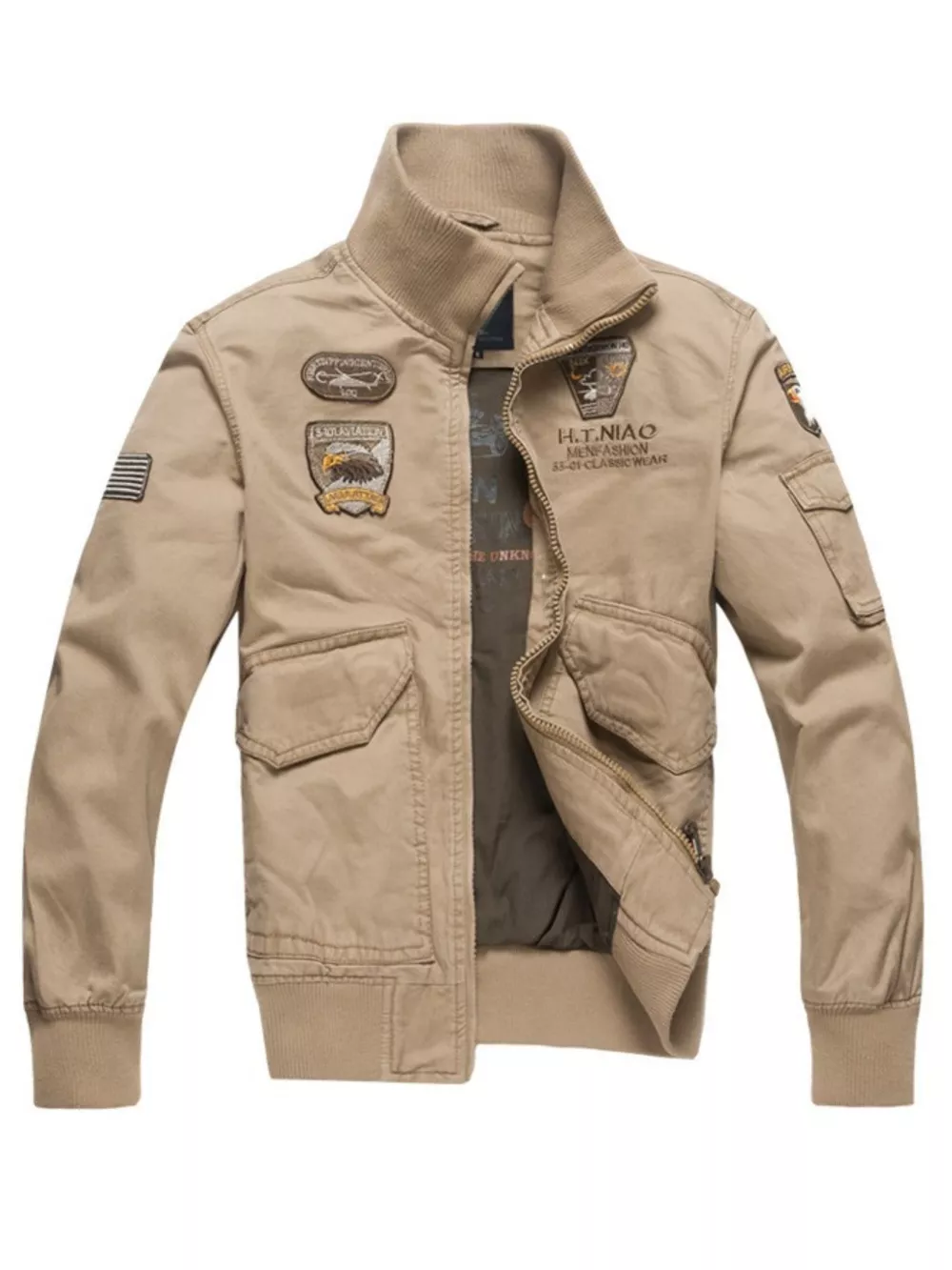 Men's Plus Size Zip Up Long Sleeve Jacket, image 4