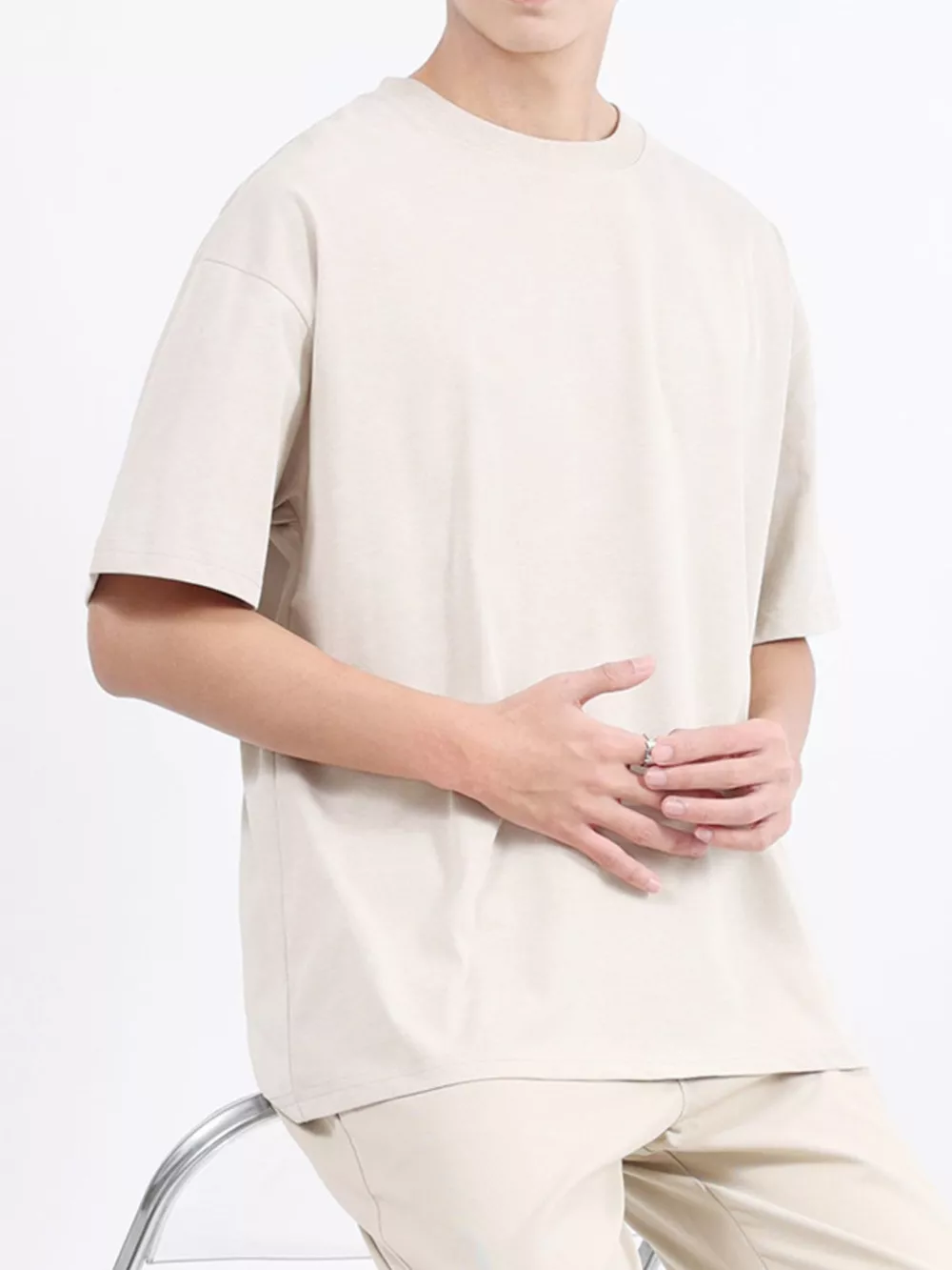 Men's Plus Size Round Neck Short Sleeve T-Shirt, image 2