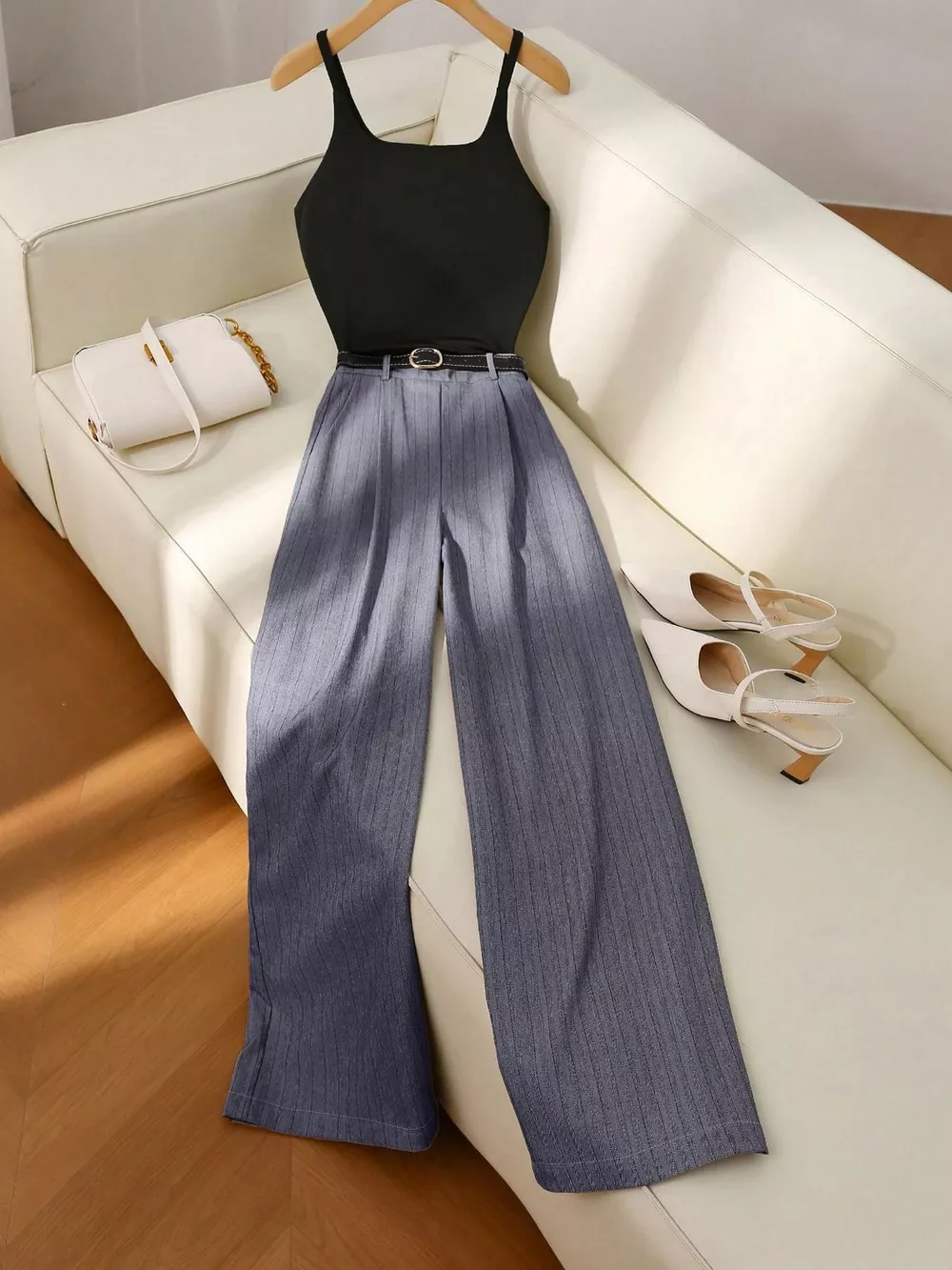 Sleeveless Top and Wide-Leg Pants Set, image 10