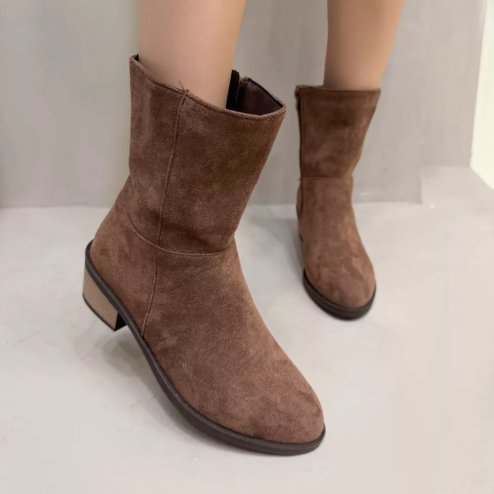 Round Toe Block Heels Ankle Boots, image 12