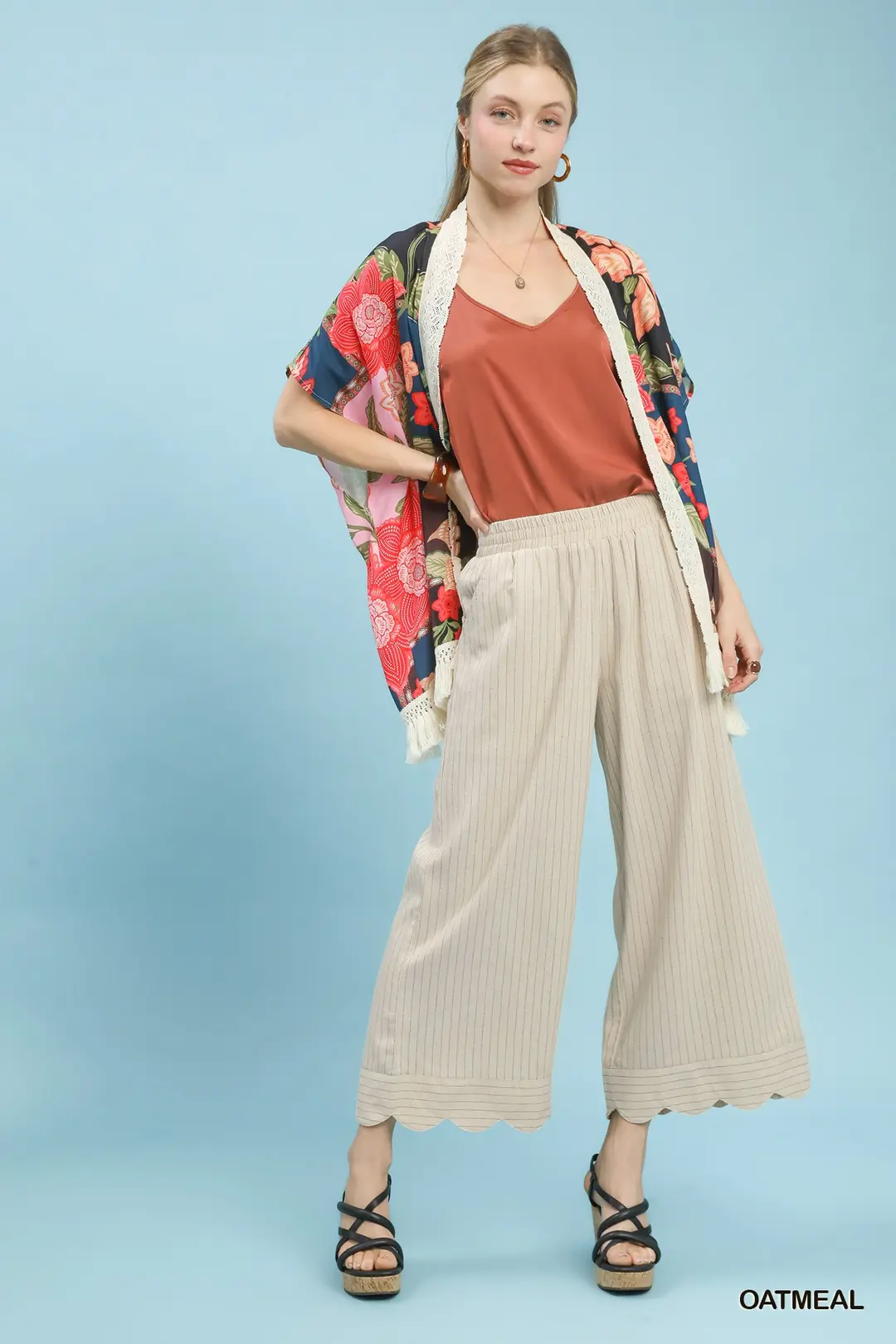 Pinstripe Wide Leg Pants, image 4