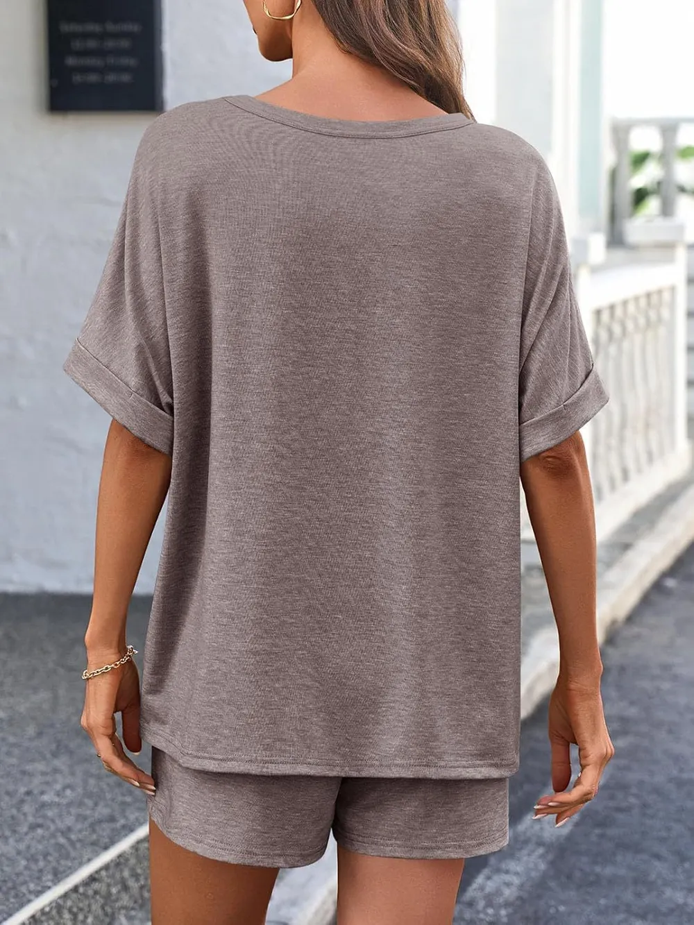 Round Neck T-Shirt and Drawstring Shorts Set, image 15