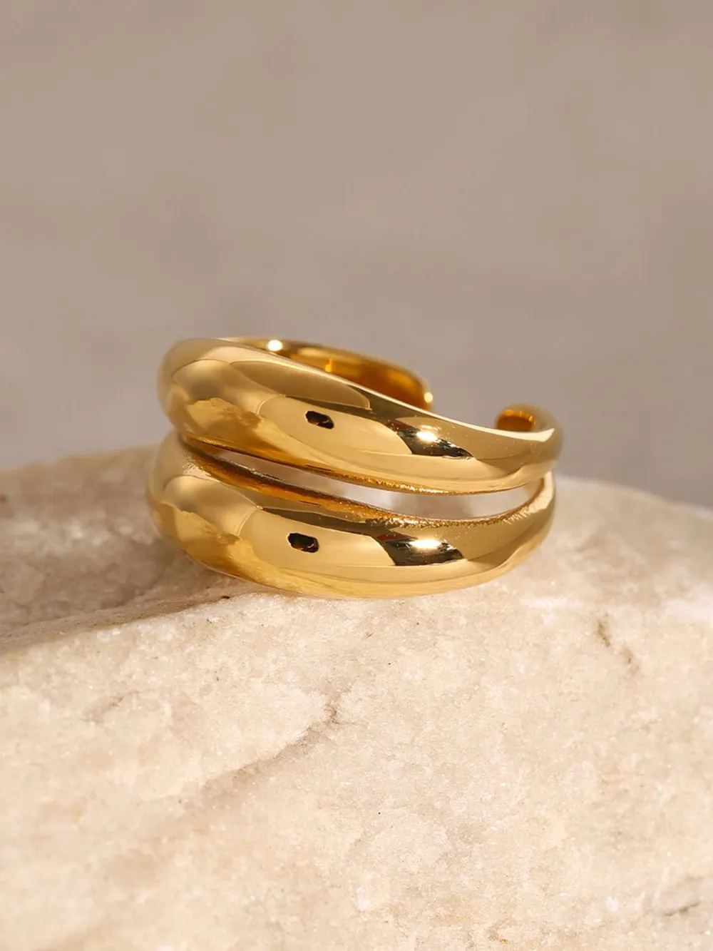 Stainless Steel Double-Layered Ring, image 13