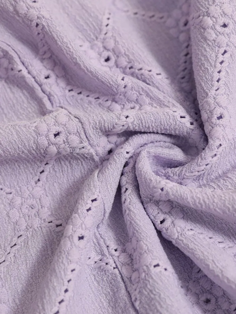 Eyelet Round Neck Flutter Sleeve Top, image 19