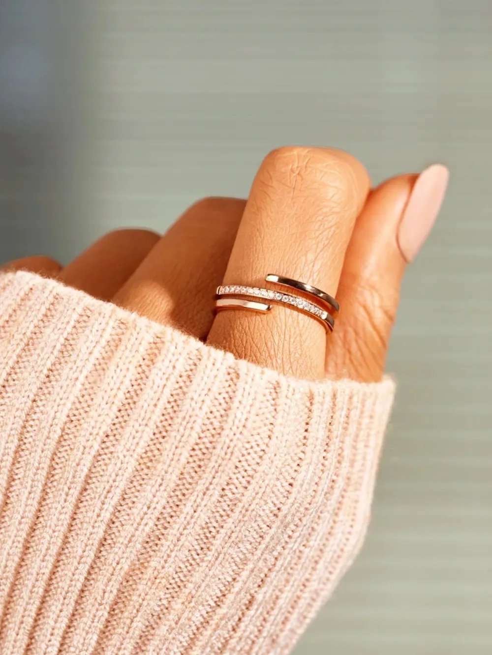 925 Sterling Silver Inlaid Zircon Ring, image 7