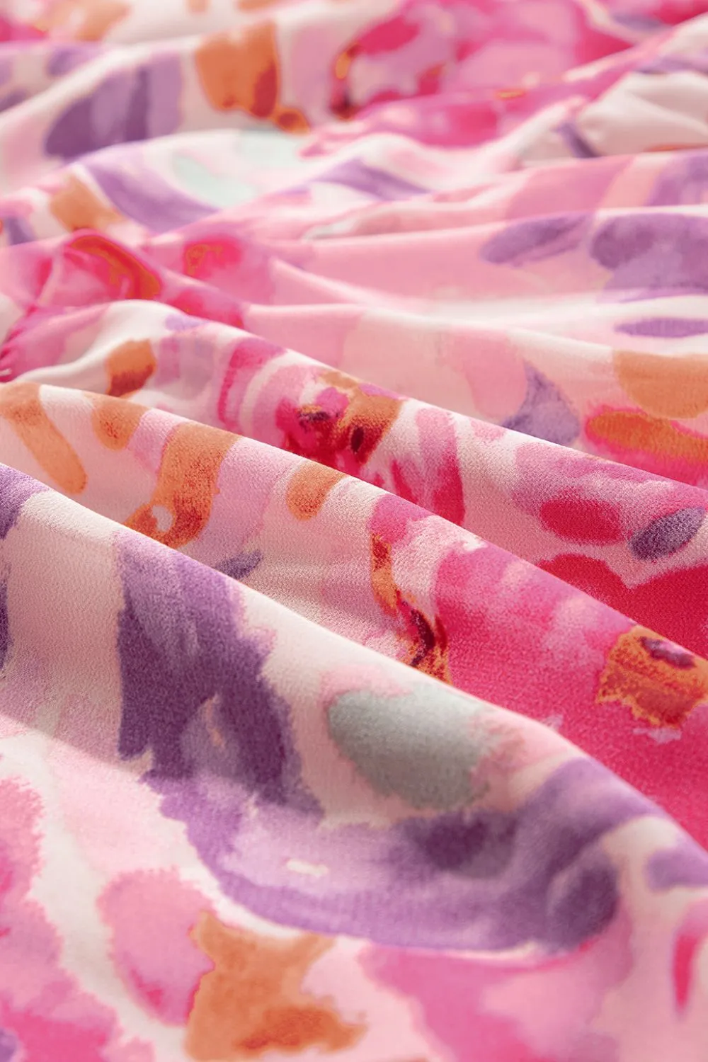 Floral Print Shirred One Shoulder Maxi Dress, image 9