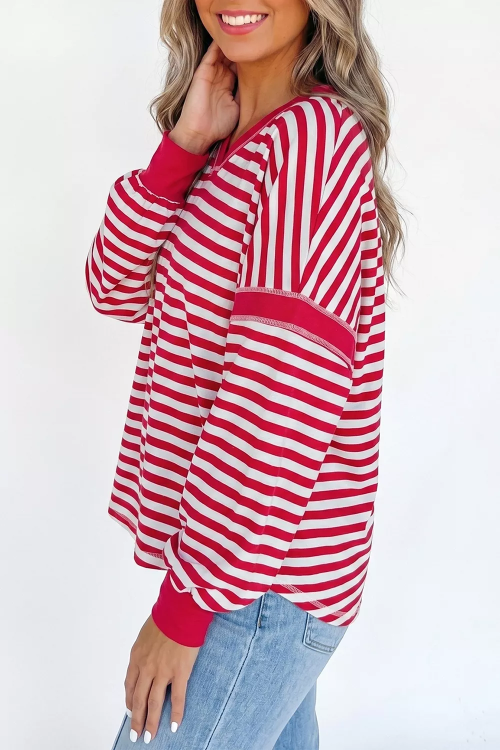 Striped Long Sleeve Casual Sweatshirt, image 4