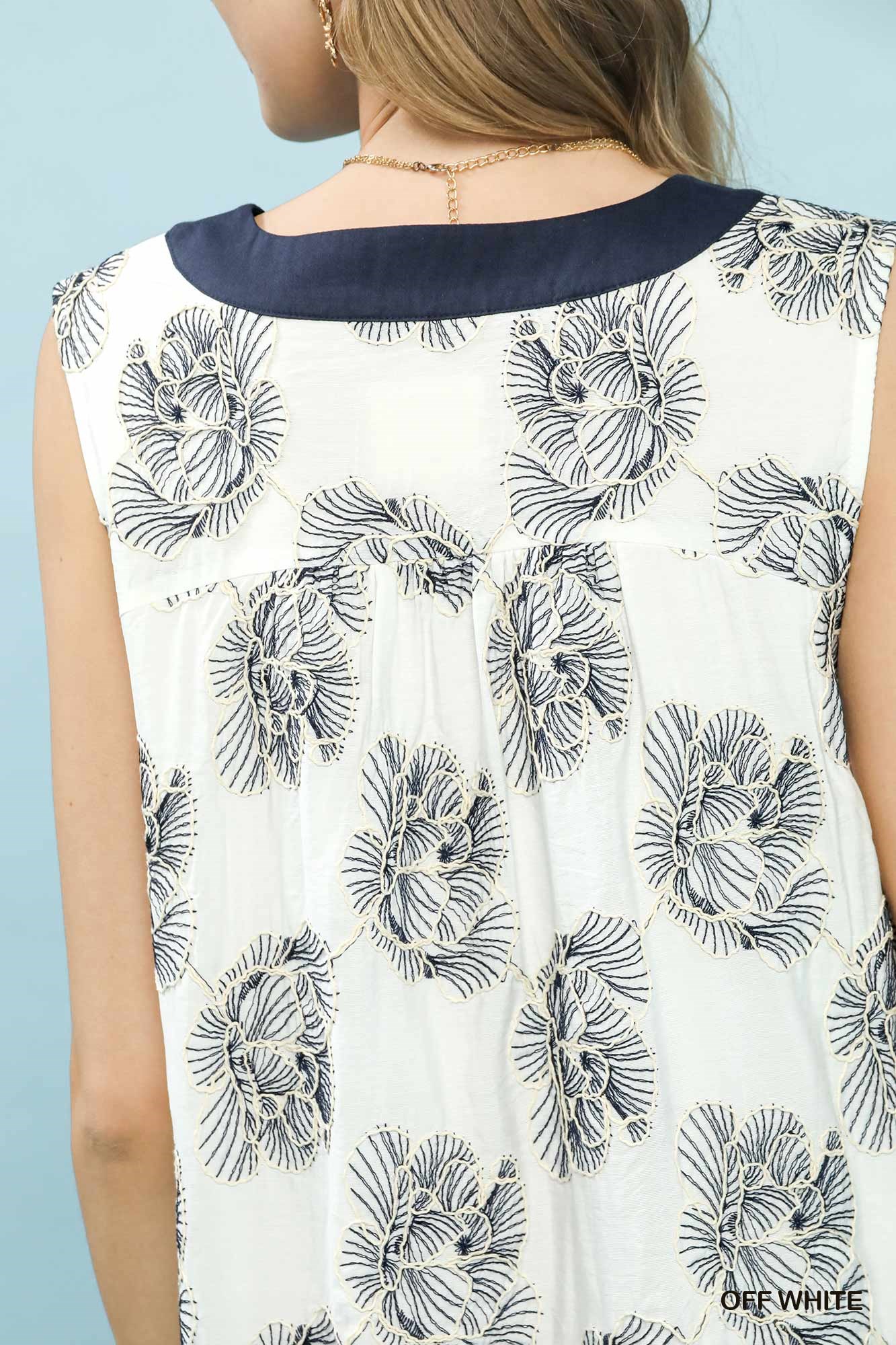 Floral Sleeveless Contrast V-Neck Mini Dress, image 5