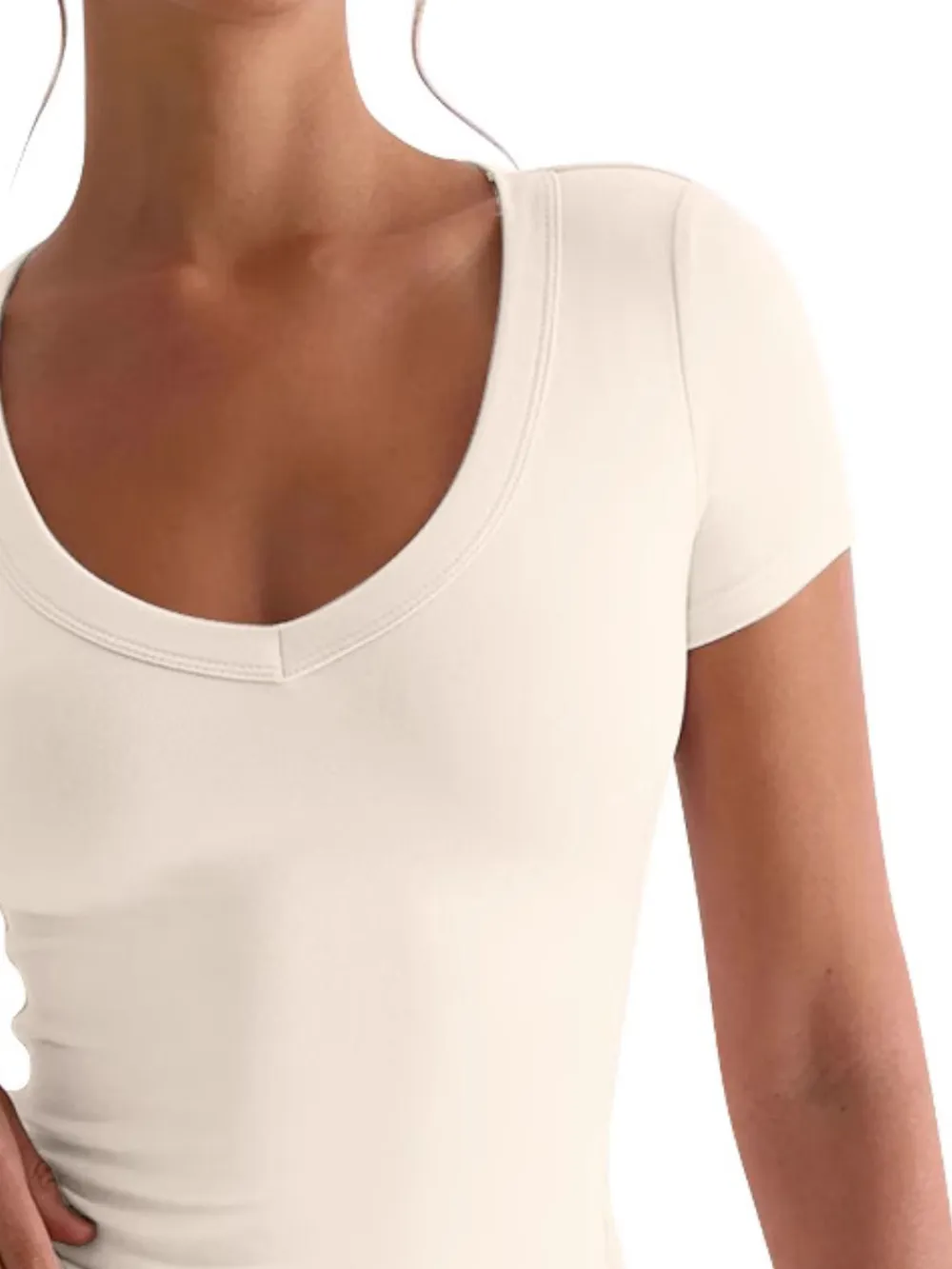 Scoop Neck Short Sleeve T-Shirt, image 14