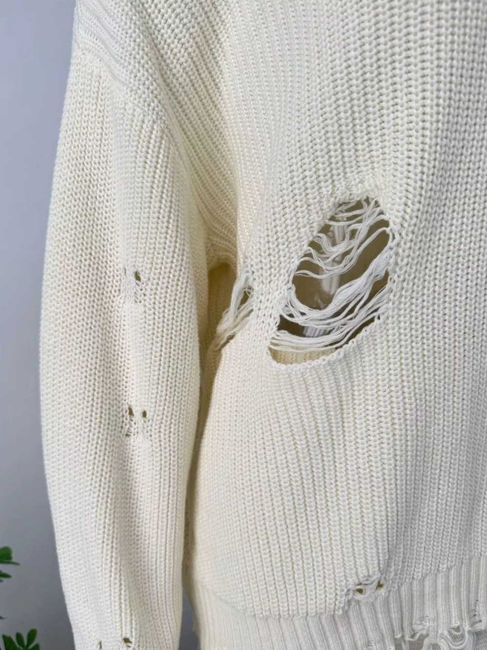 Distressed Long Sleeve Sweater and Skirt Set, image 17