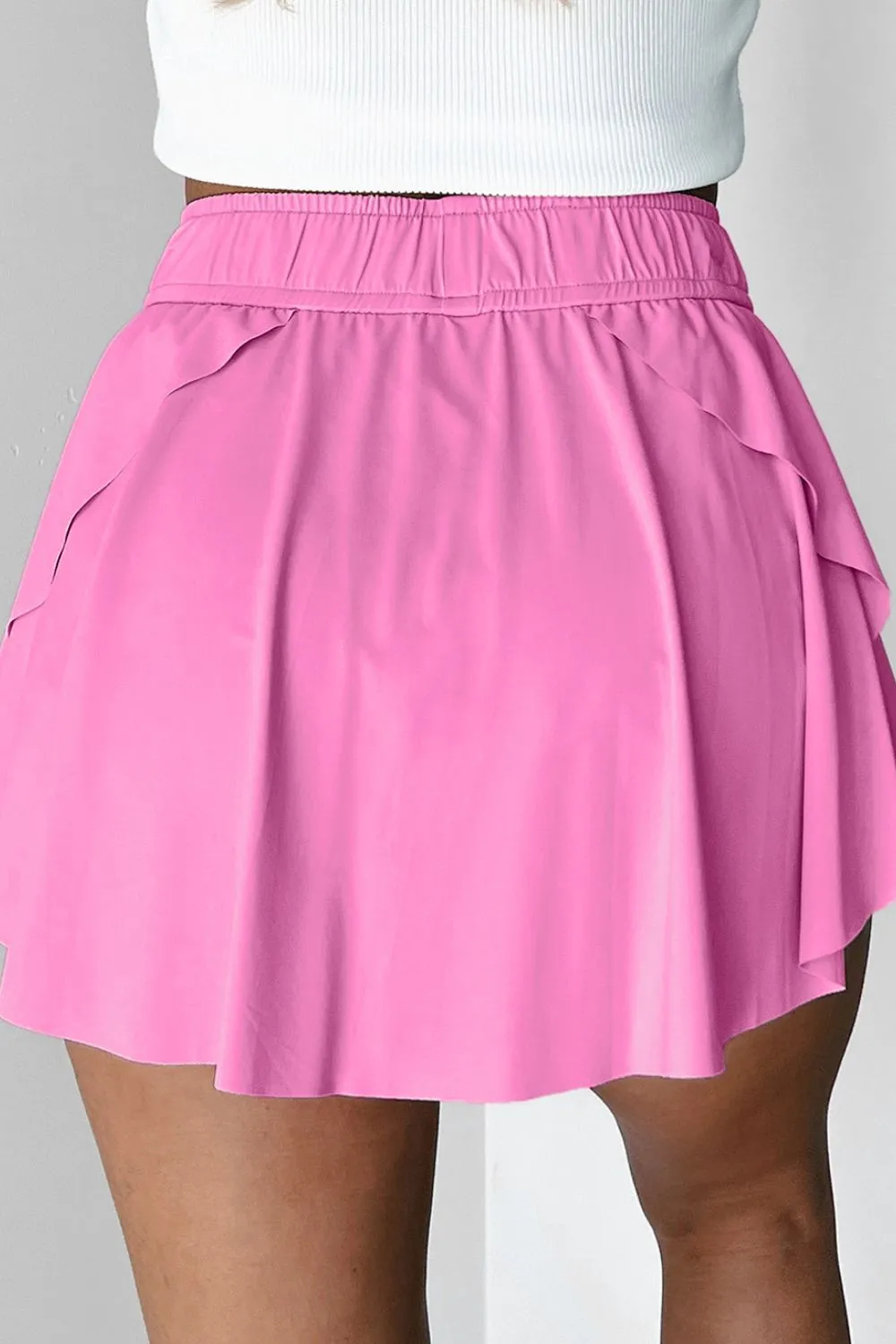 Drawstring High Waist Lined Active Skorts, image 21