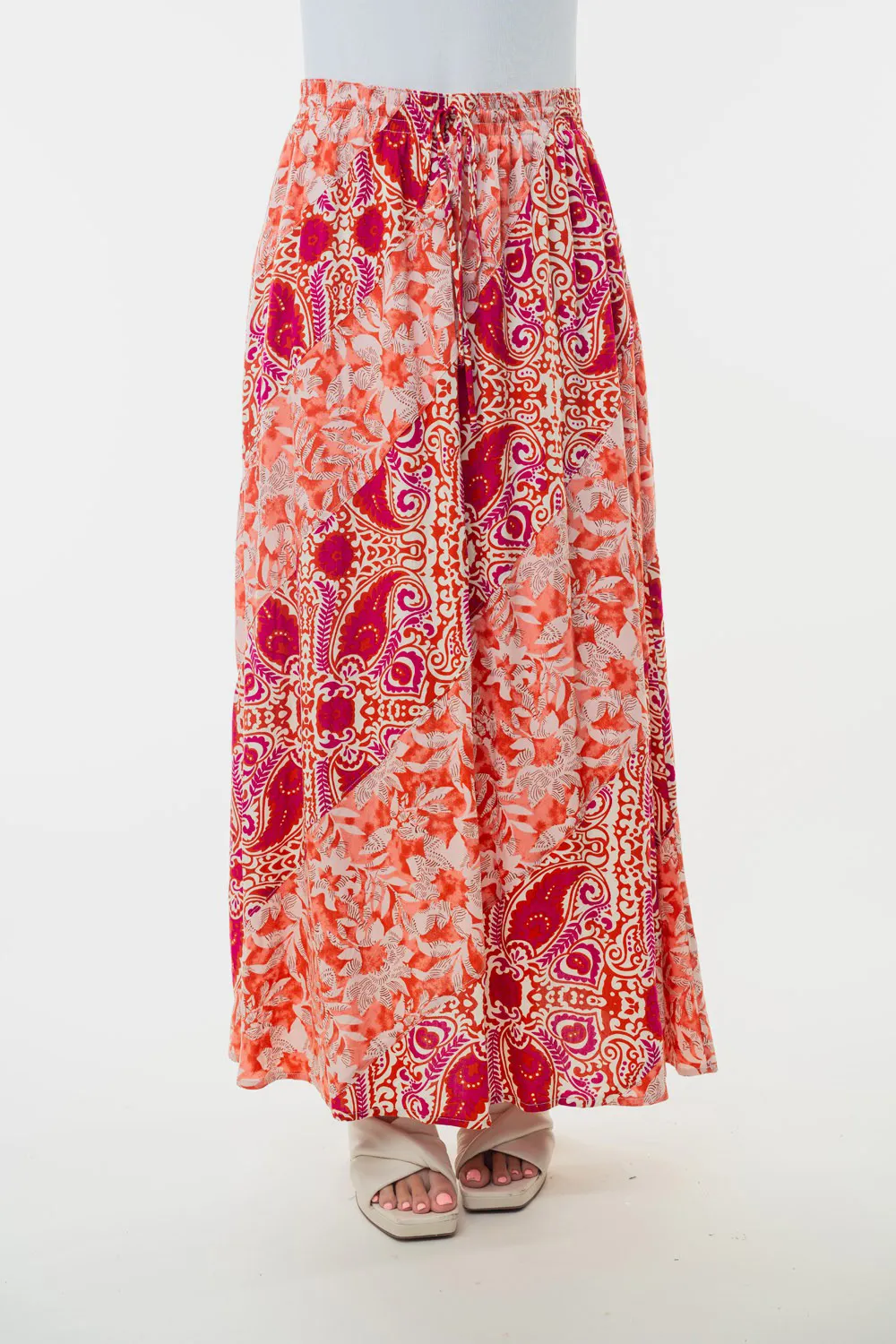 Full Size High Waisted Floral Woven Skirt, image 5