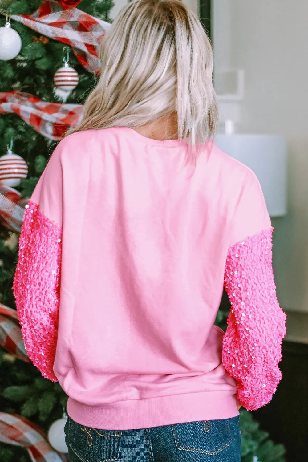 LOVE Heart Sequin Dropped Shoulder Sweatshirt, image 2