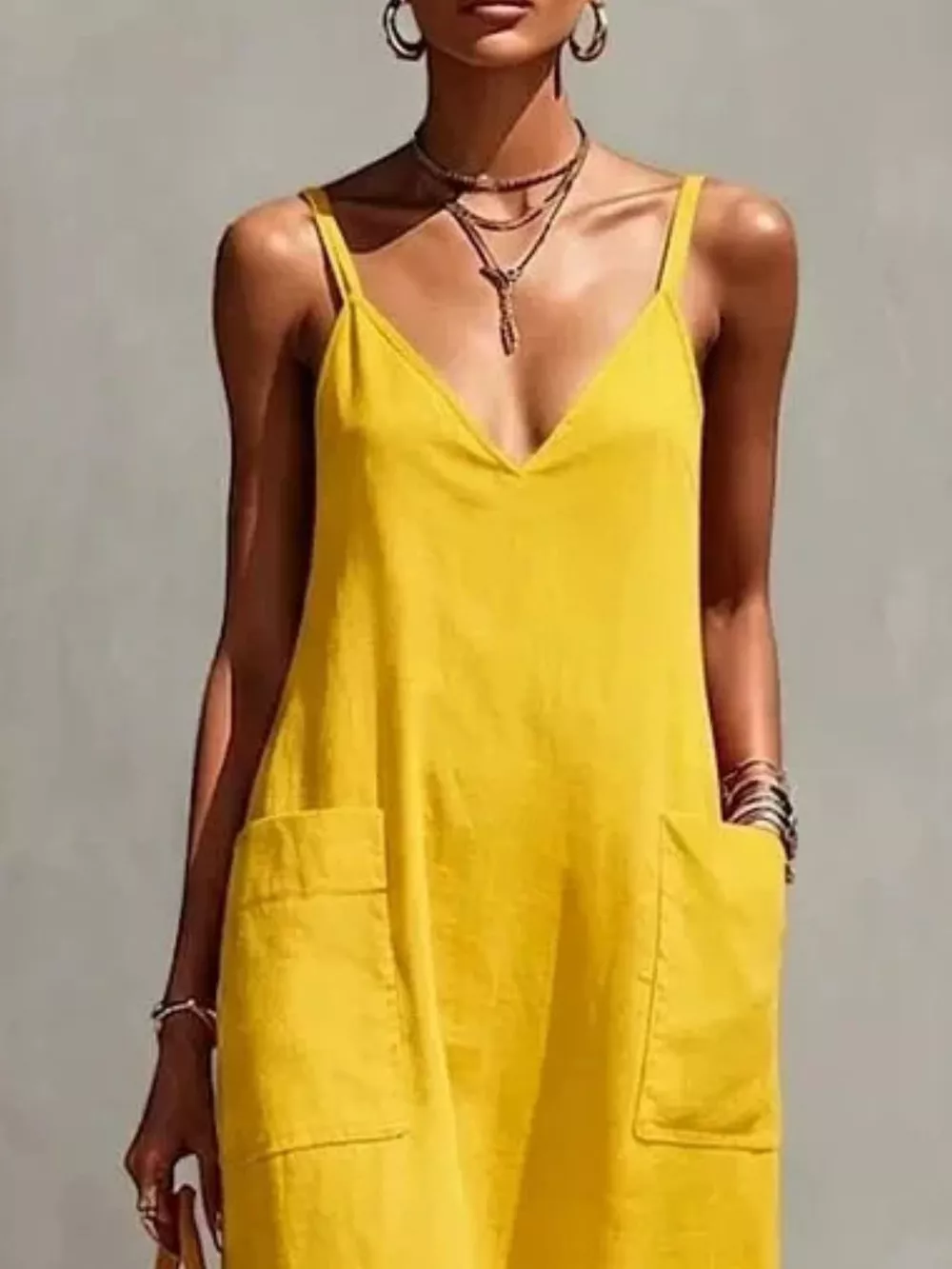 Full Size Fringe V-Neck Spaghetti Strap Dress Plus Size, image 11