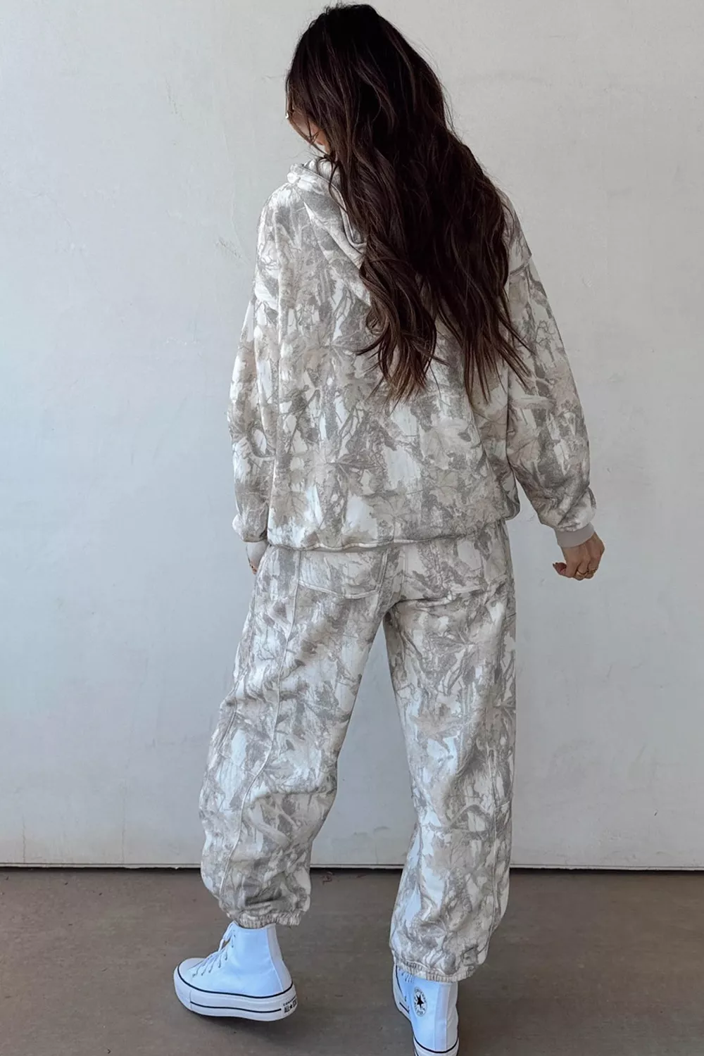 Multicolour Abstract Print Long Sleeve Elastic Waist Pant Set, image 3