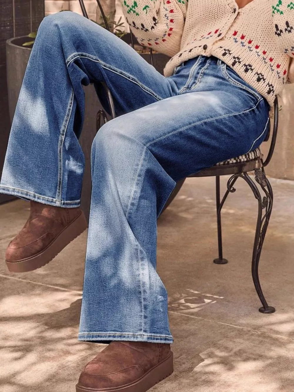 Washed Wide Leg Jeans, image 9
