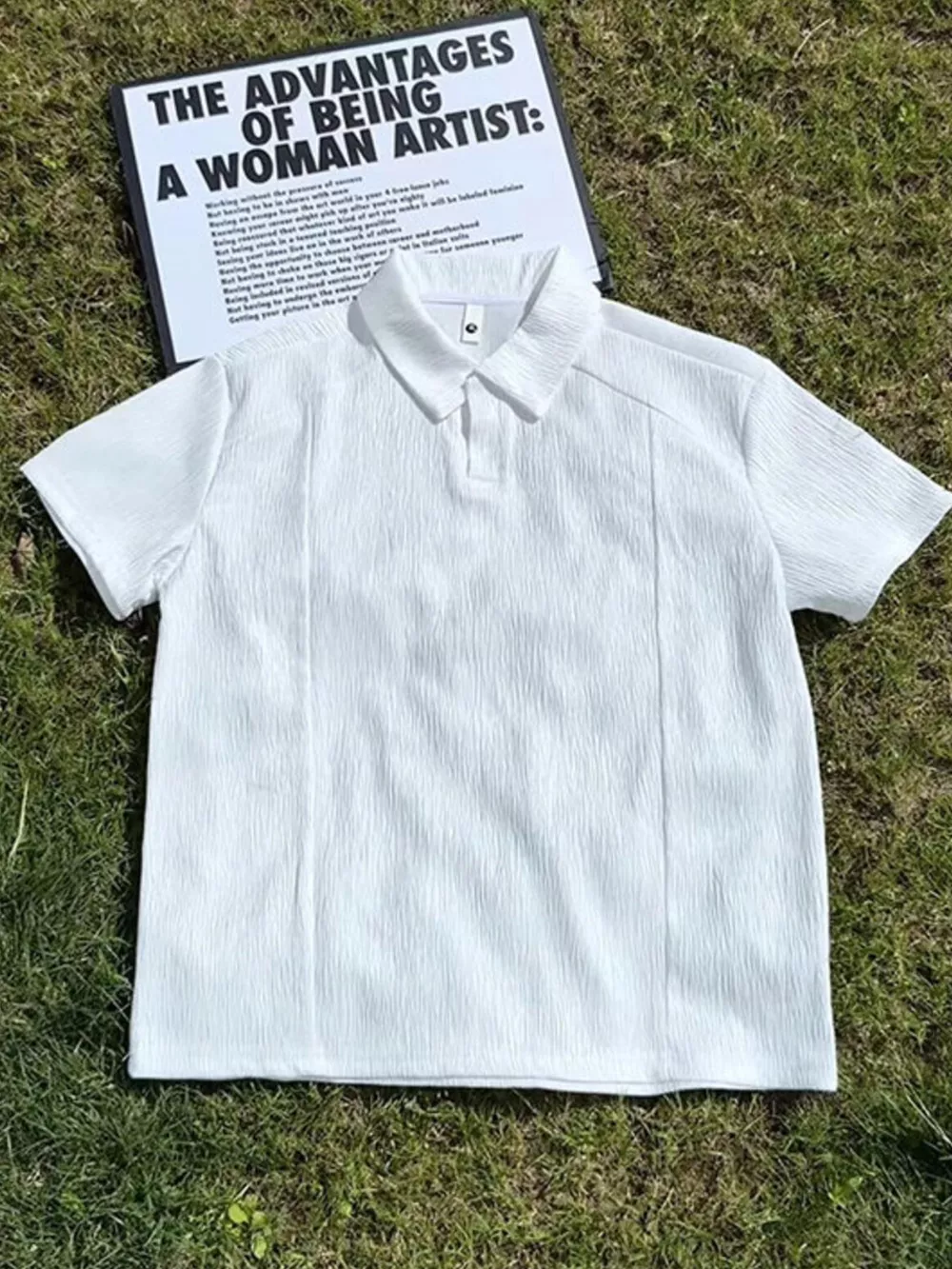 Men's Plus Size Texture Short Sleeve Polo