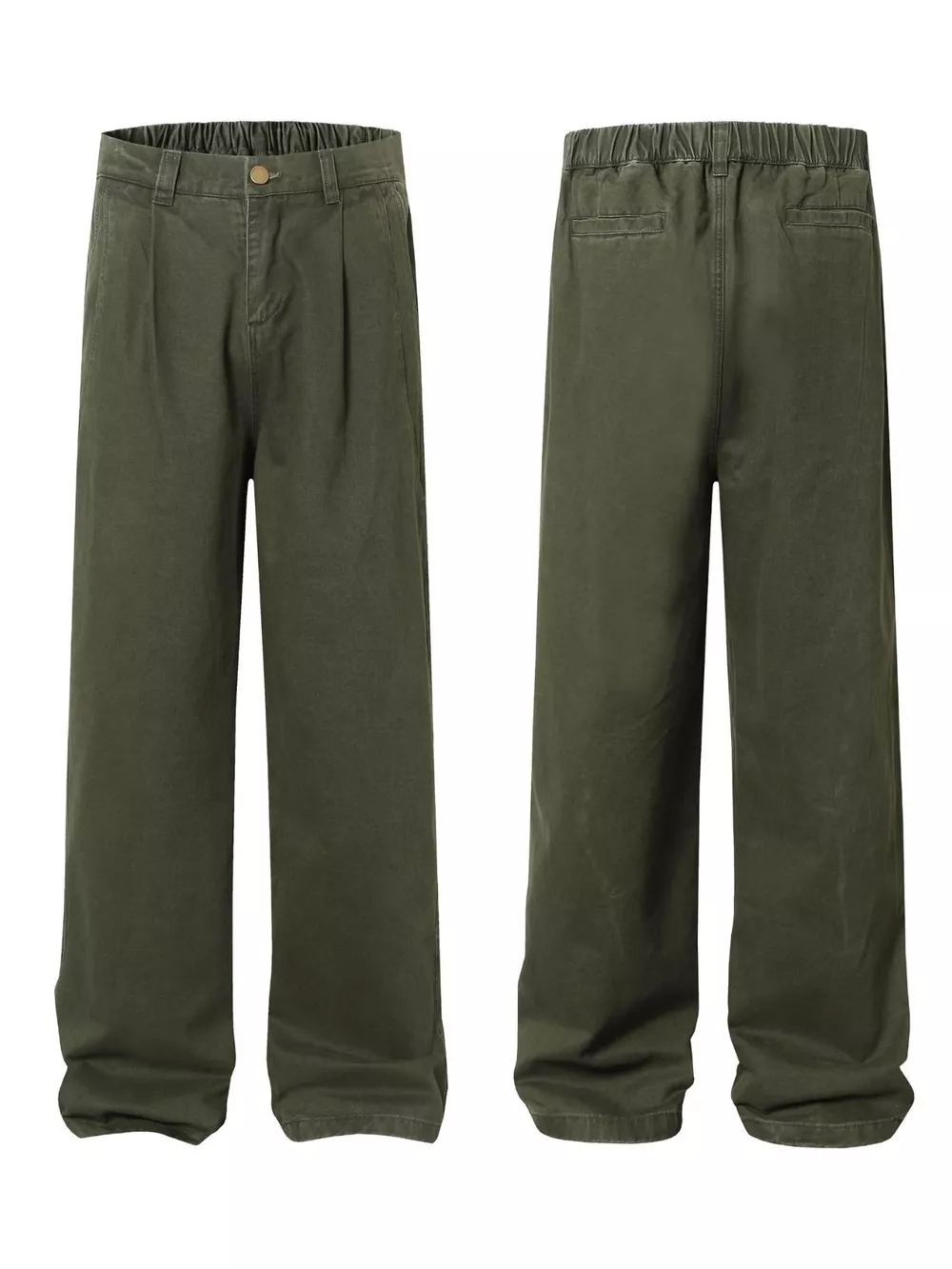 Men's Wide Leg Pants with Elastic Waistband, image 3