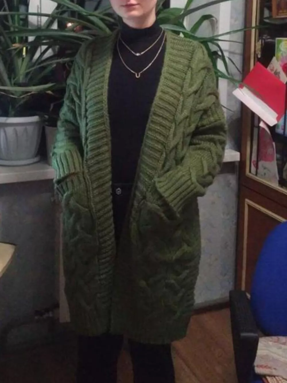 Chunky Knit Open Front Cardigan, image 11