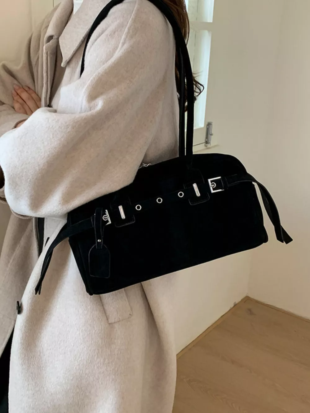 Buckle Decor Shoulder Bag, image 5
