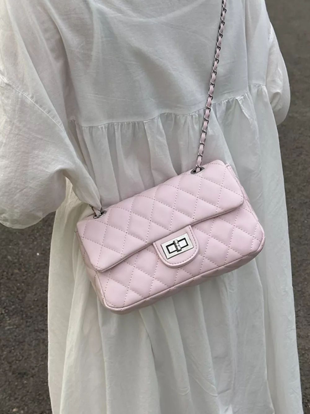 Quilted Chain Crossbody Bag, image 8