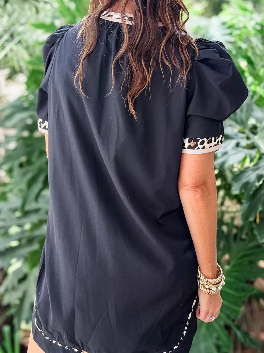 Notched Puff Sleeve Mini Dress, image 4